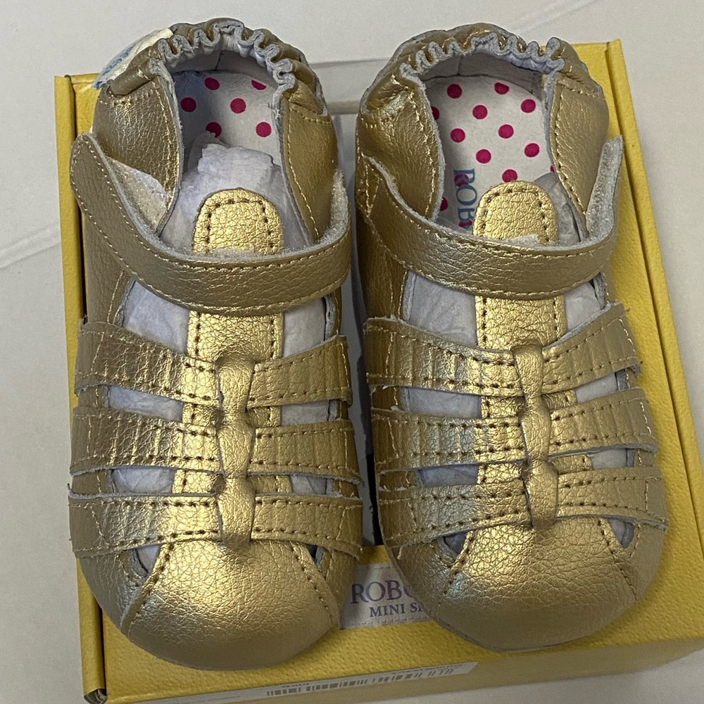 Robeez leather baby sandals Sz 18-24M